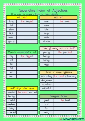 Superlative Form of Adjectives