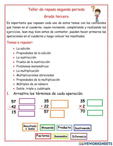 Repaso de temas matemáticos