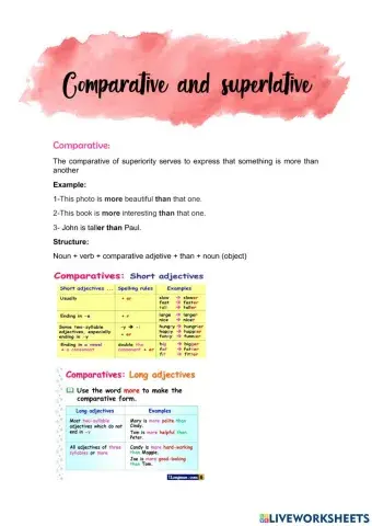Comparative and superlative