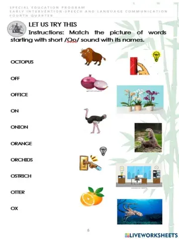 Words starting with short -o- sound