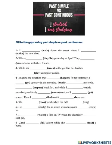 Past Simple vs Past Continuous