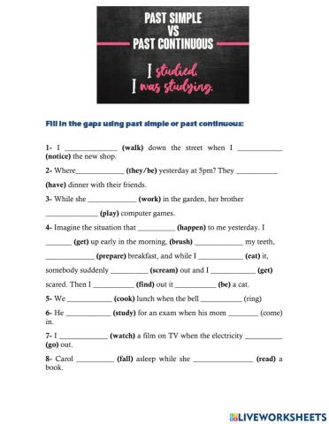 Past Simple vs Past Continuous