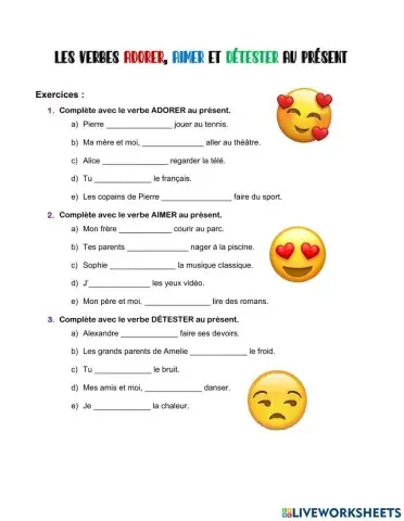 Les verbes de préférence