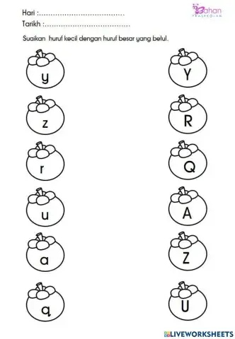 Padankan huruf besar dan kecil