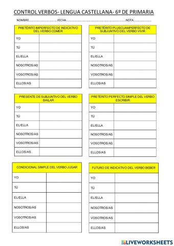 Control de verbos galego e castellano