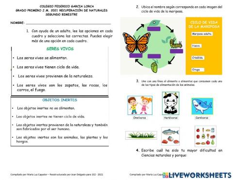 Recuperación final de ciencias naturales - curso 102 FGL JM