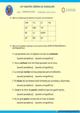 Buscando palabras con acento ortográfico y prosósico