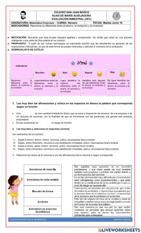 EVALUACION BIMESTRAL DE MATEMATICA FINANCIERA 2P