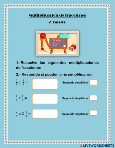 Multiplicar fracciones
