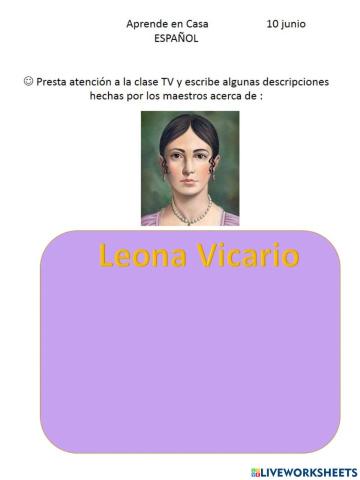 Descripción de Leona Vicario