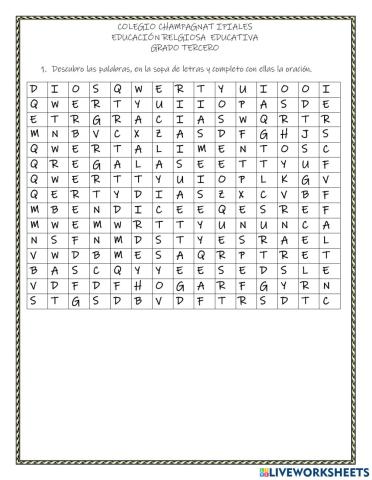 Sopa de letras religion