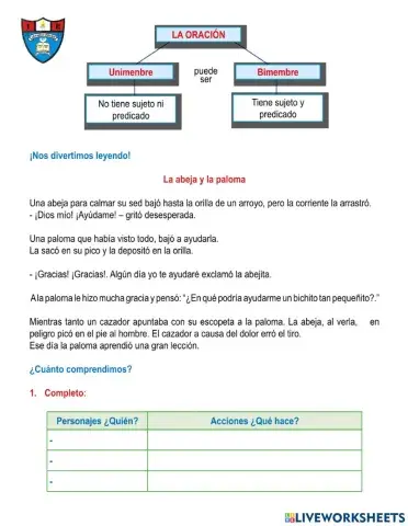 Oraciones Unimembres y Bimembres