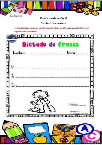 Escritura de oraciones