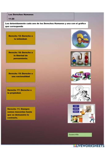 Los Derechos Humanos del 11 al 20