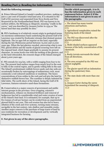 Reading Test 10 Part 3