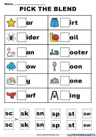 S blends worksheet