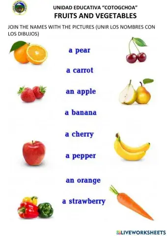 Fruits and vegetables