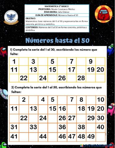 Números hasta el 50