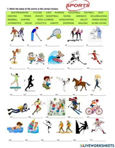 Sports vocabulary and verbs