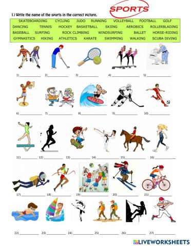 Sports vocabulary and verbs