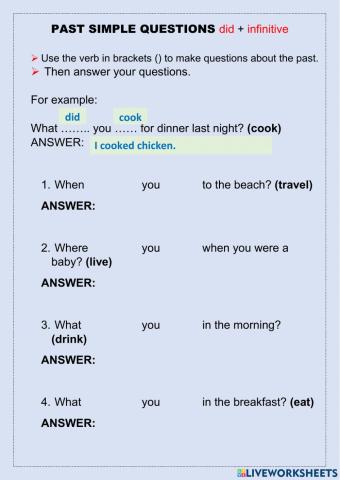 Past simple questions