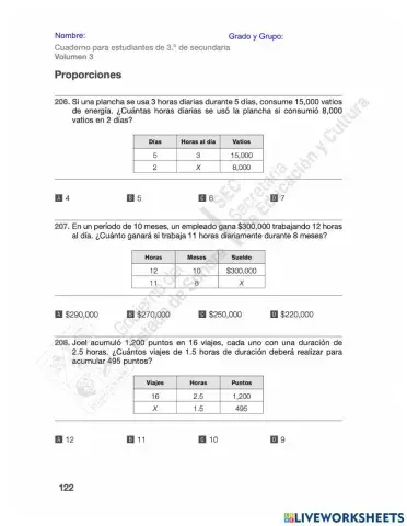 Regla de 3 compuesta