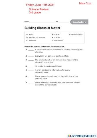Block of matter