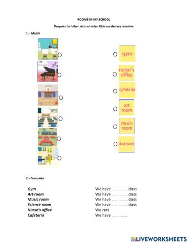 Rooms in the school