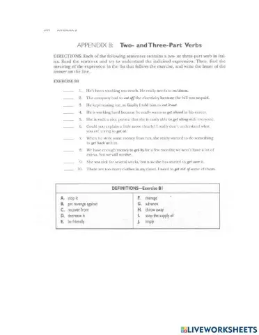 Phrasal verbs- toefl