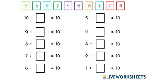 SUMAS QUE DAN 10 1°