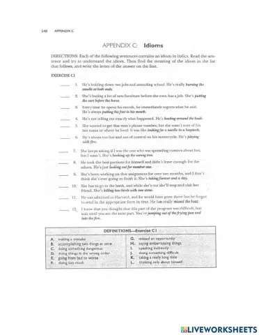 Idioms- toefl practice