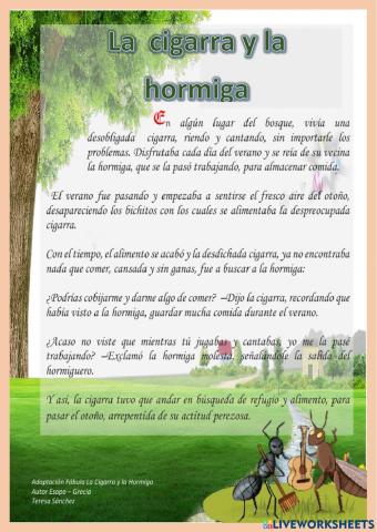 La hormiga y la cigarra