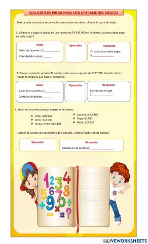 Problemas con operaciones básicas