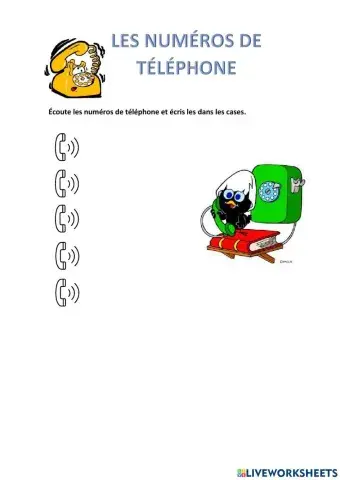 AUDIO LES NUMEROS DE TELEPHONE