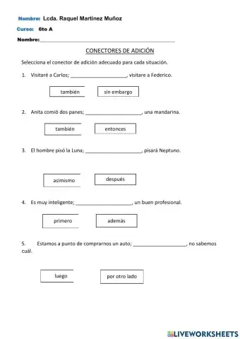 Conectores de Adición