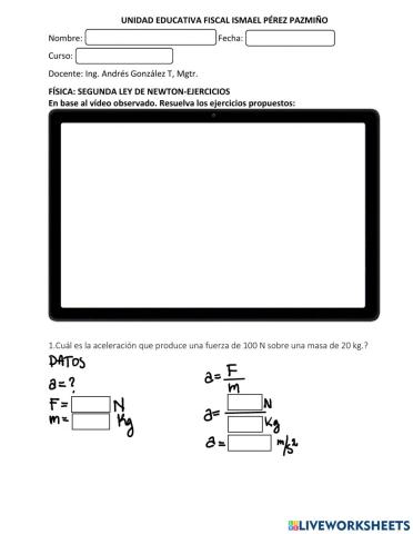 Aplicación de Segunda Ley de Newton