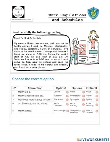 Work Regulation and Schedules