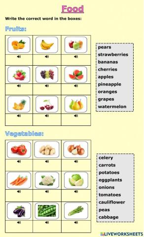 Food - Fruits, vegetables and drinks