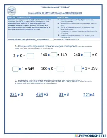 Prueba de multiplicaciones