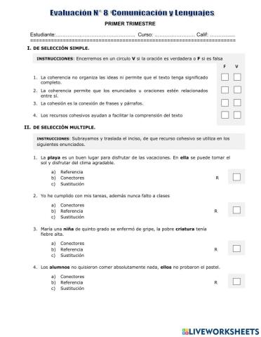 La coherencia y cohesión