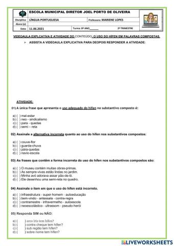 Gramática - Uso do Hífen