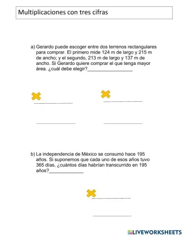 Multiplicación y división de tres cifras.