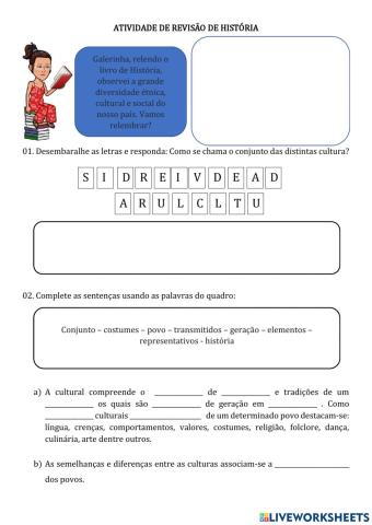 Atividade de Revisão de História