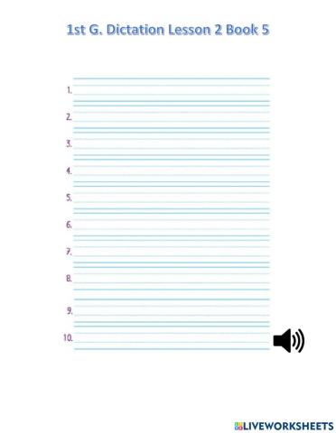 1st G. Dictation Lesson 2 B5