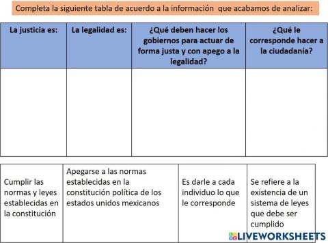 La justicia y la legalidad