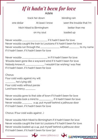 If it hadn't been for love - Adele