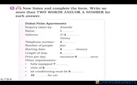 Exercise unit 1 (Listening)