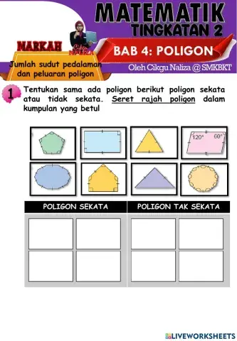 Jumlah sudut pedalaman dan sudut peluaran poligon