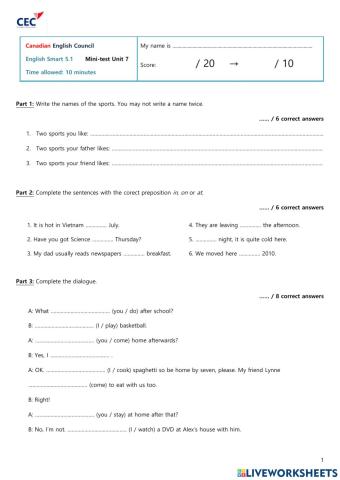 ES5.1-Mini-test Unit 7