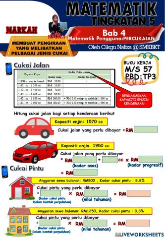 Menghitung Cukai Jalan, Cukai Pintu, Cukai Tanah dan Cukai Jualan & Perkhidmatan
